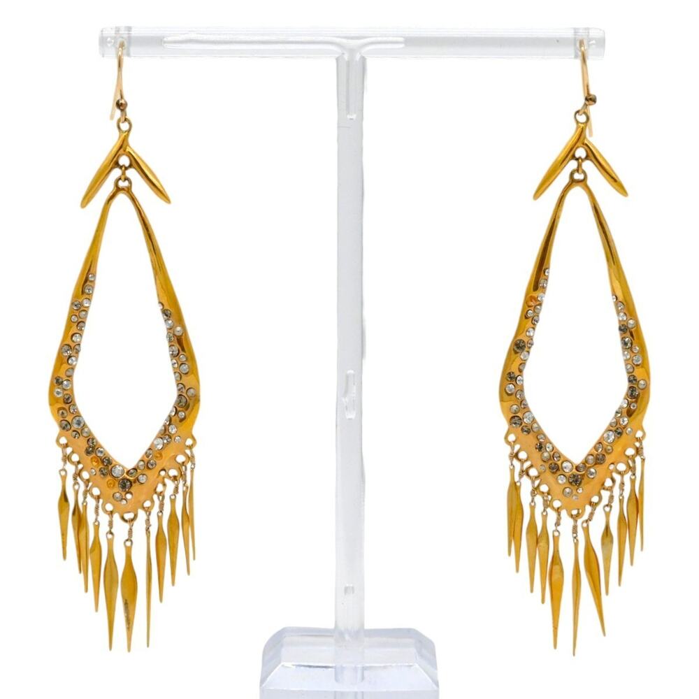 Alexis Bittar Crystal Fringe Chandelier Dangle Earrings